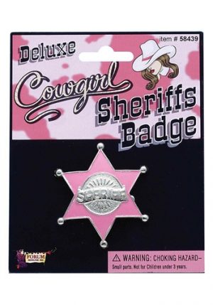 Acessório Emblema de Xerife Rosa PINK SHERIFF BADGE