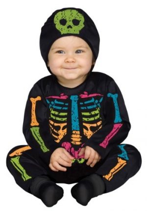 Fantasia Para bebê  Esqueleto colorido INFANT COLOR BONES JUMPSUIT COSTUME
