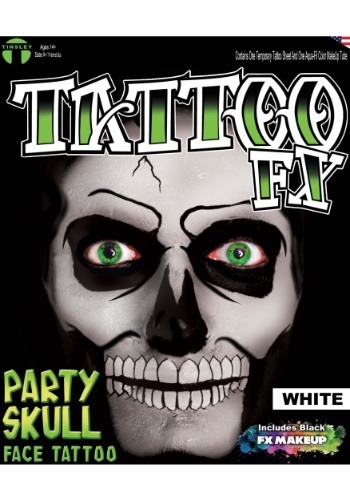 Kit de Maquiagem Caveira Branca WHITE PARTY SKULL TATTOO KIT