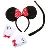 Kit de Acessórios Minnie Mouse Orelhas de rato com arco + Luvas sem dedos + Rabo MINNIE MOUSE TAIL ACCESSORY KIT
