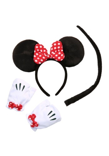 Kit de Acessórios Minnie Mouse Orelhas de rato com arco + Luvas sem dedos + Rabo MINNIE MOUSE TAIL ACCESSORY KIT