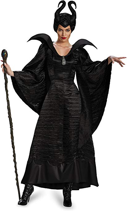 Fantasia Adulto Malévola Luxo Women’s Disney Maleficent Black Christening Gown Costume