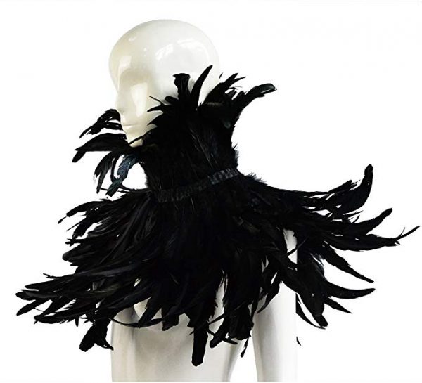 Gola Fantasia Adulto Malévola Bela Adormecida Gothic Black Crow Costume Feather Cape Shawl