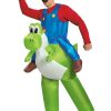 Fantasia de Mario Bross e Yoshi para adultos -Mario Riding Yoshi Adult Costume