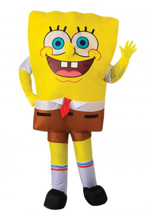 Fantasia inflável do Bob Esponja Calça Quadrada- SpongeBob SquarePants Inflatable Costume for Adults