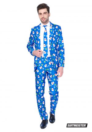 Terno azul boneco de neve masculino- Suitmeister Blue Snowman Men’s Suit