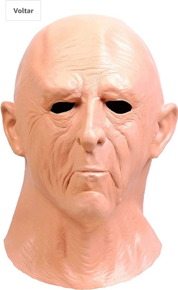Máscara realista de Latex para Halloween com rugas humanas