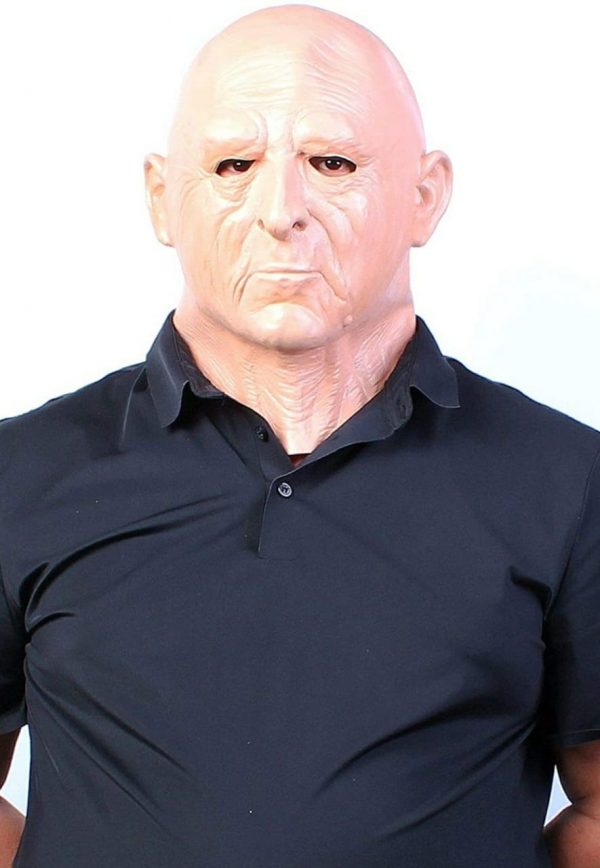 Máscara realista de Latex para Halloween com rugas humanas