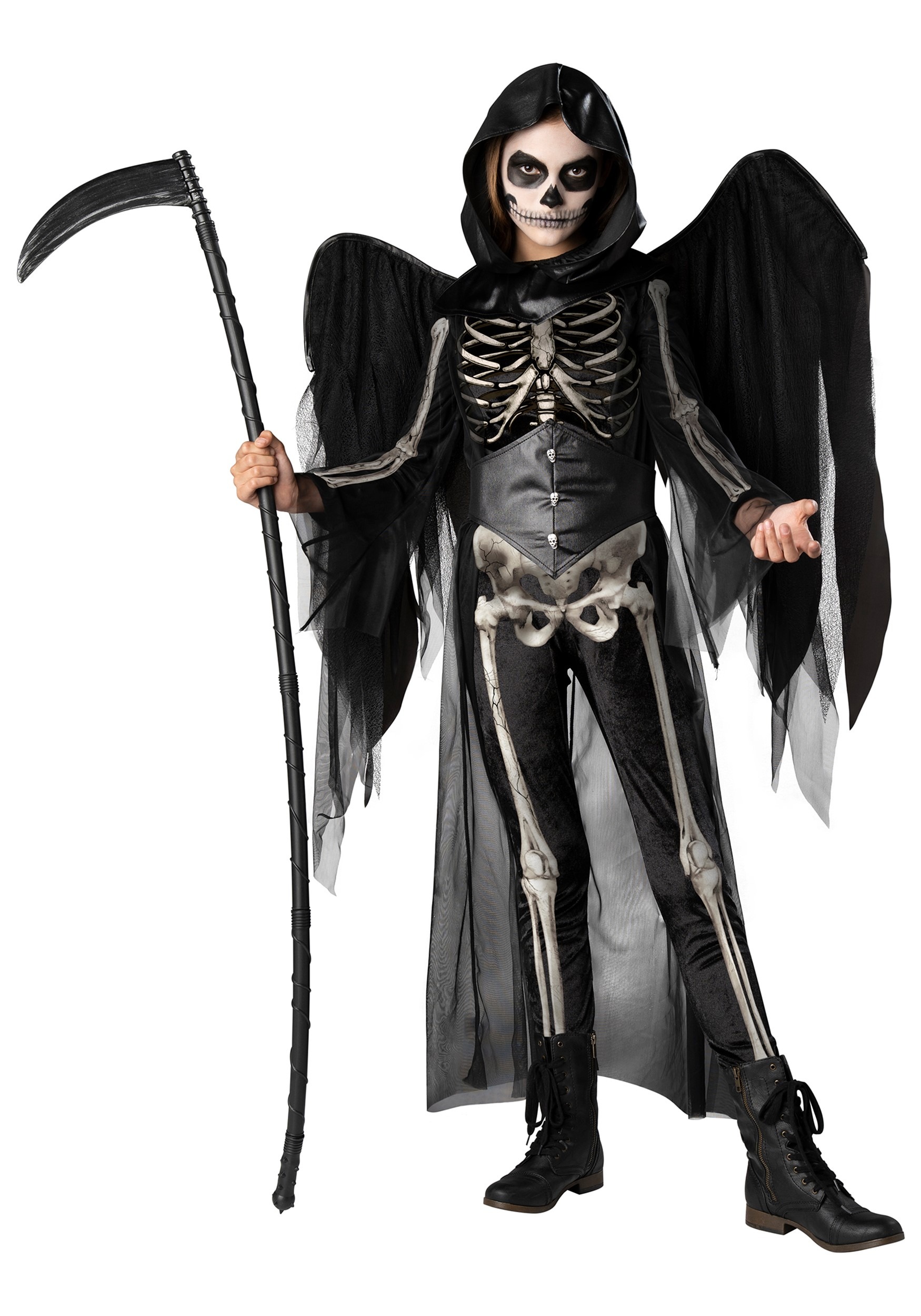 Fantasia Halloween Adulta Masculina Anjo da Morte Único