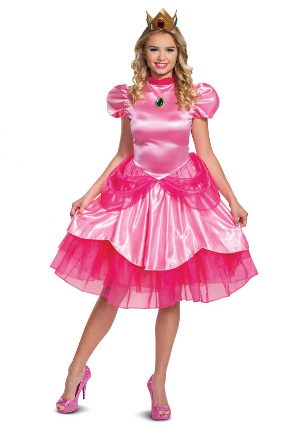 Fantasia Super Mario  Princesa Pêssego – Super Mario Princess Peach Costume for Women