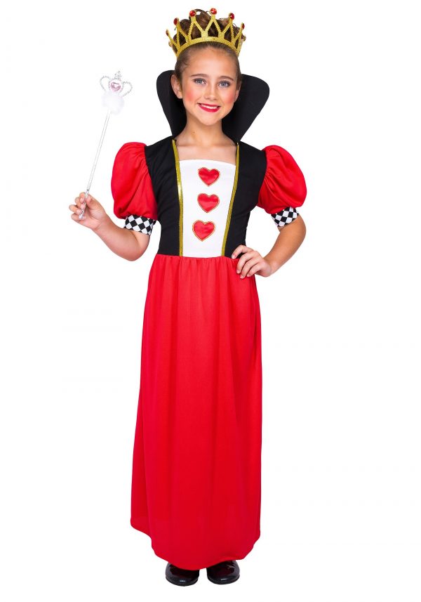 Fantasia da rainha de copas -Girl’s Fairytale Queen of Hearts Costume