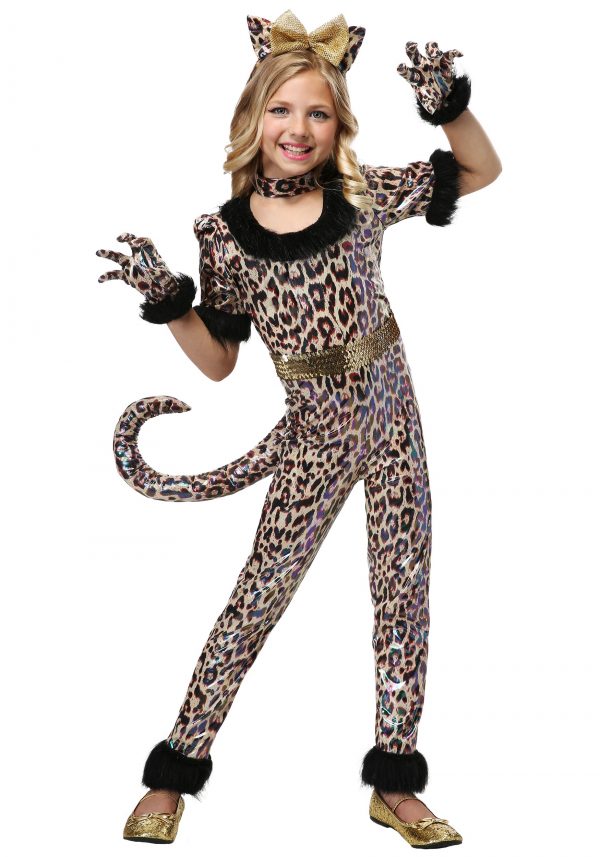 Fantasia de macacão feminino de leopardo – Girl’s Leopard Jumpsuit Costume
