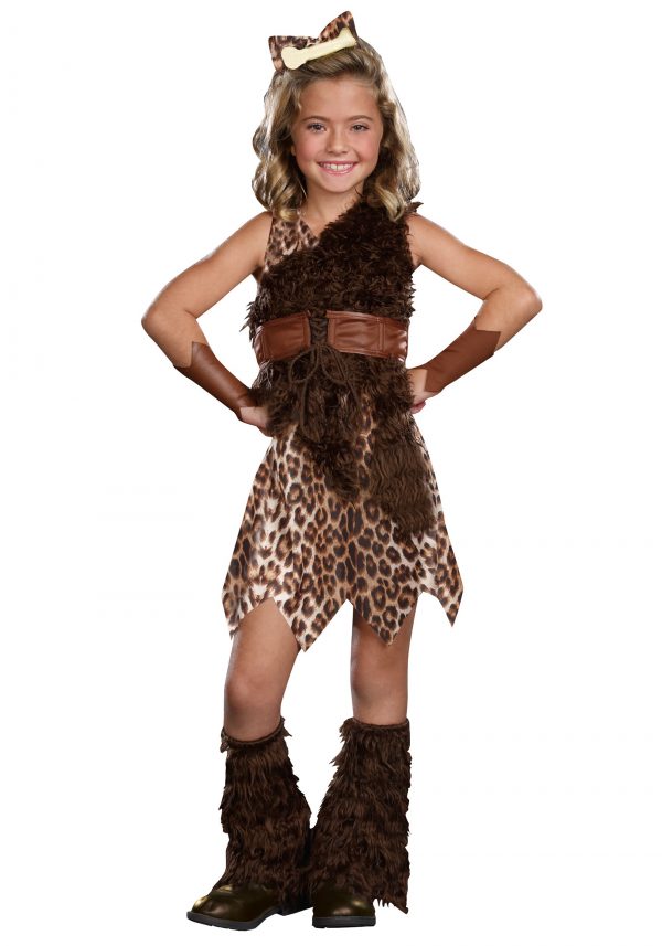 Fantasia de mulher das caverna para crianças – Kids Cave Girl Cutie Costume