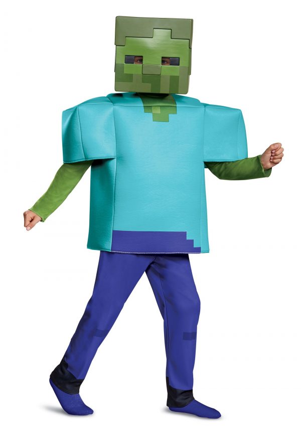 Fantasia de zumbi  Minecraft para crianças – Minecraft Deluxe Zombie Costume for Kids