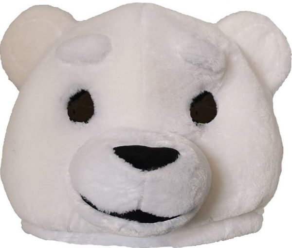 Cabeça Capacete Máscara de luxo Urso Pelúcia – white