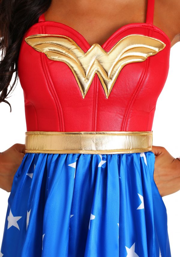 Fantasia Adulto  vestido mulher maravilha -Deluxe Long Dress Wonder Woman Adult Costume