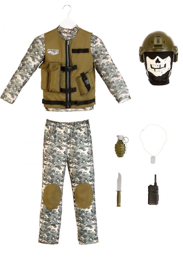 Fantasia  infantil de camuflagem – Kids Camo Trooper Costume