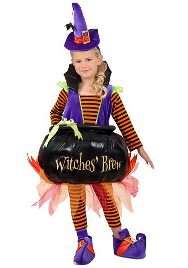 Fantasia de bruxa com caldeirão de apanhador de doces- Candy Catcher Cauldron Witch Costume for Toddlers