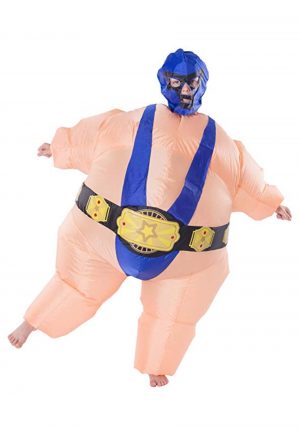 Fantasia de lutador de Sumô inflável para uma criança – Inflatable Blue Wrestler Costume for a Child