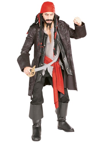 Fantasia de pirata masculina – Adult Captain Cutthroat Pirate Costume