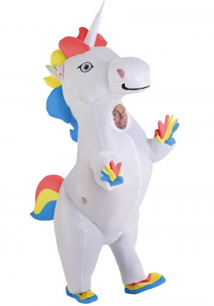 Fantasia de unicórnio inflável adulto-Adult Inflatable Prancing Unicorn Costume