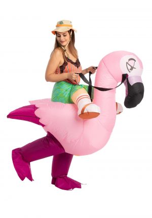Fantasia inflável de flamingo para adultos – Inflatable Flamingo Ride-On Costume for Adults