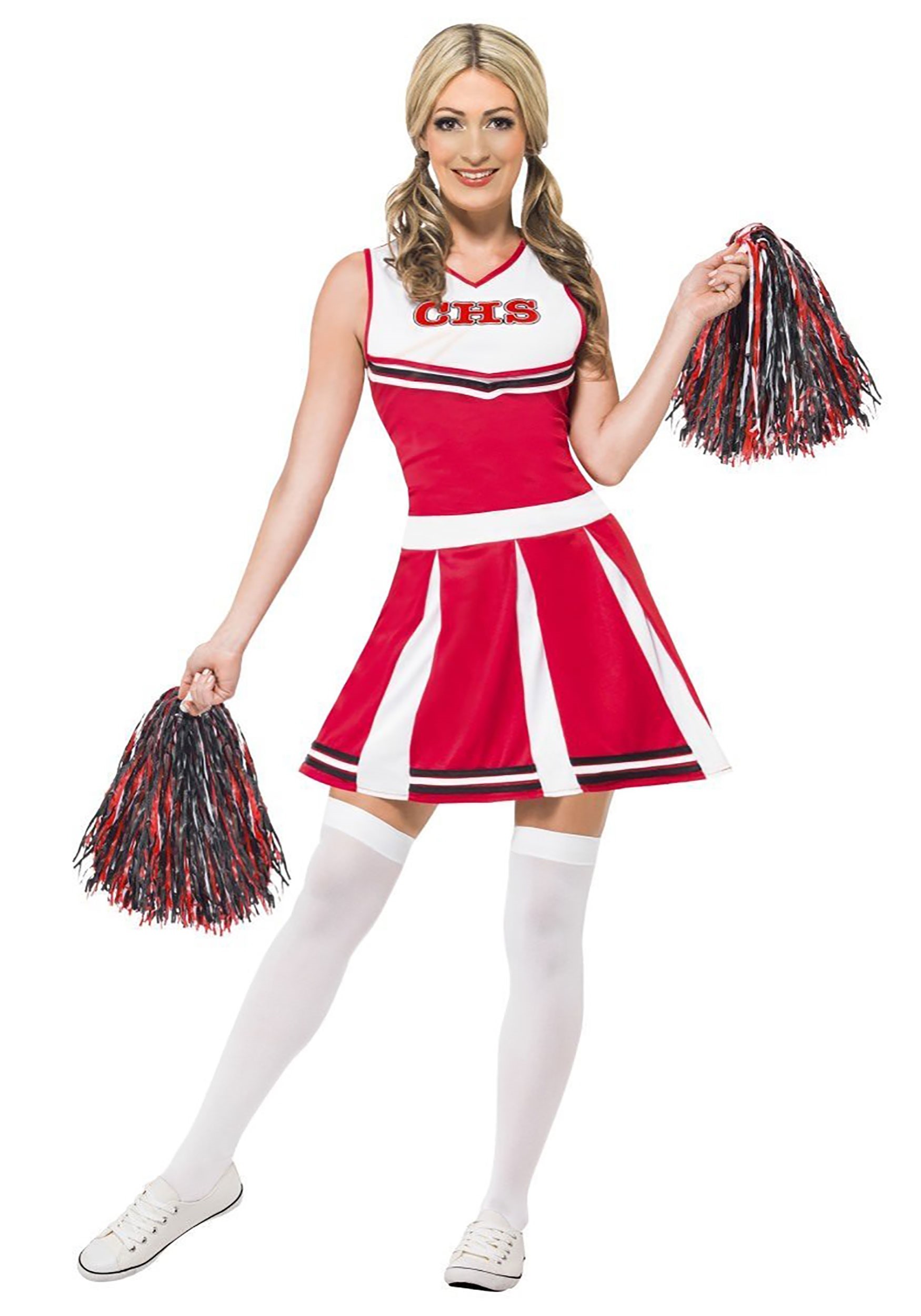 Fantasia Líder De Torcida Womens Red Cheerleader Costume