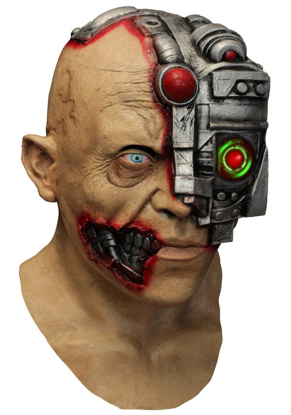 Máscara de ciborgue digitalização animada – Animated Scanning Cyborg Adult Mask