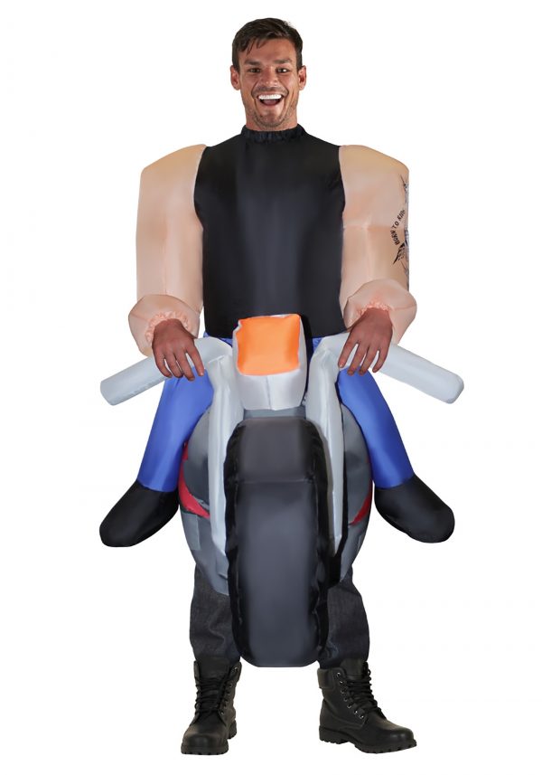 Fantasia de motociclista inflável para adultos – Inflatable Hell’s Biker Costume for Adults