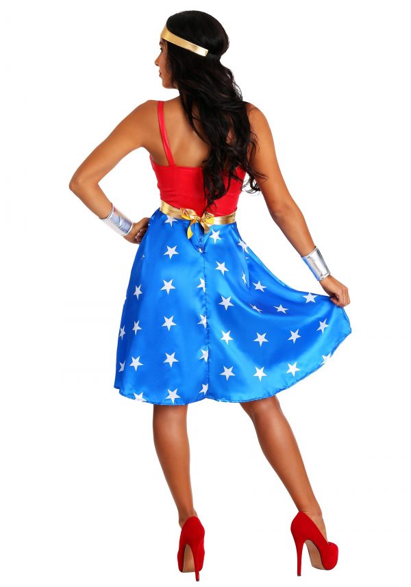 Fantasia Mulher Maravilha de vestido Plus Size -Deluxe Plus Size Long Dress Wonder Woman Costume