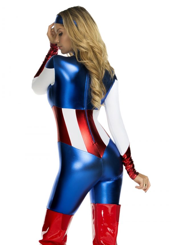 Fantasia Feminina Capitã América -Women’s American Beauty Superhero Costume