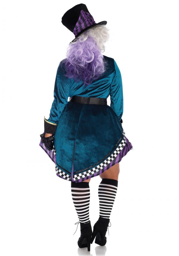 Fantasia feminina de chapeleiro maluco plus size – Plus Size Women’s Delightful Mad Hatter Costume