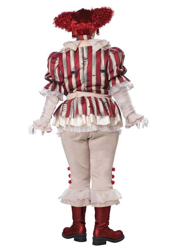 Fantasia feminina de palhaço sádico -Women’s Plus Size Sadistic Clown Costume