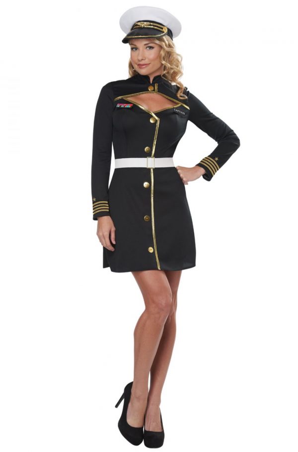 Fantasia adulto de capitã da marinha – Navy Captain Adult Costume