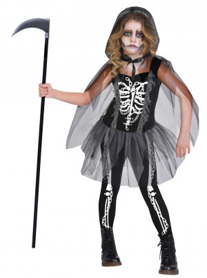 Fantasia de Ceifador para meninas – Girls Grim Reaper Costume