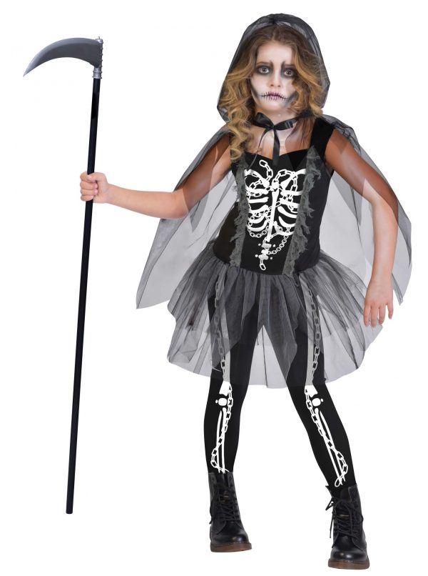 Fantasia de Ceifador para meninas – Girls Grim Reaper Costume