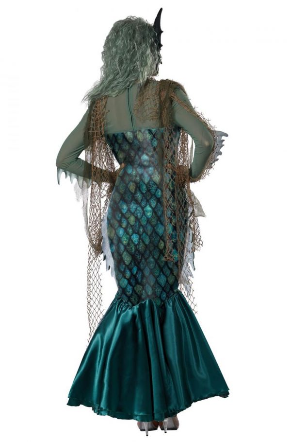 Fantasia de adulto de  Sereia Sirene do mar escuro –  Dark Sea Siren Adult Costume