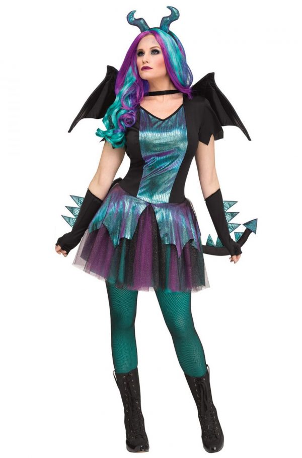 Fantasia de dragão escuro para Mulheres –  Dark Dragon Adult Costume