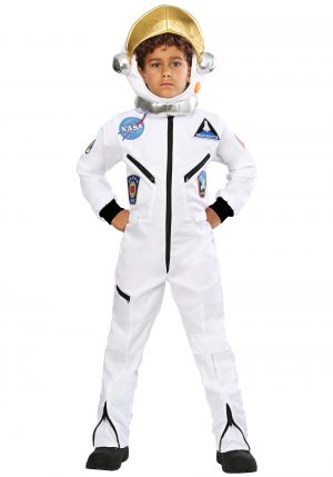 Fantasia de macacão infantil de astronauta branco – Kid’s White Astronaut Jumpsuit Costume