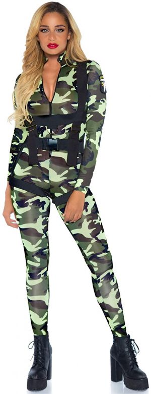 Fantasia de Militar Camuflado para Mulheres – Leg Avenue Military costume
