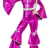 Fantasia de dança feminino dos anos 70 de Smiffy Pink –  Smiffy Pink 70’s Female Dance Costume