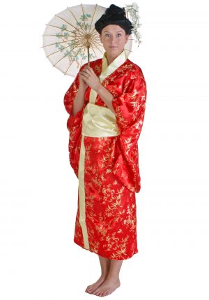 Fantasia feminina de quimono vermelho – Womens Red Kimono Costume
