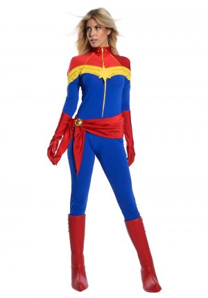 Fantasia feminino clássico Captain Marvel Premium – Women’s Classic Captain Marvel Premium Cosplay Costume