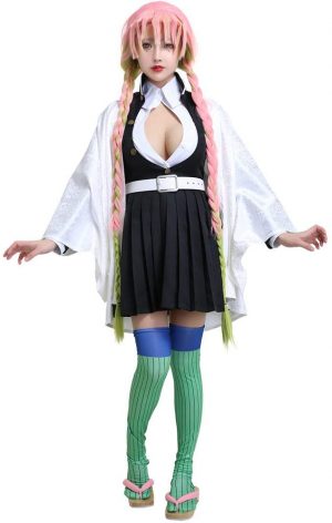 fantasia de cosplay feminino de Kanroji Mitsuri – Kanroji Mitsuri female cosplay costume