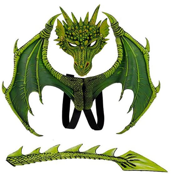 Fantasia de Dragão com asas e Mascara – Dragon costume with wings and mask