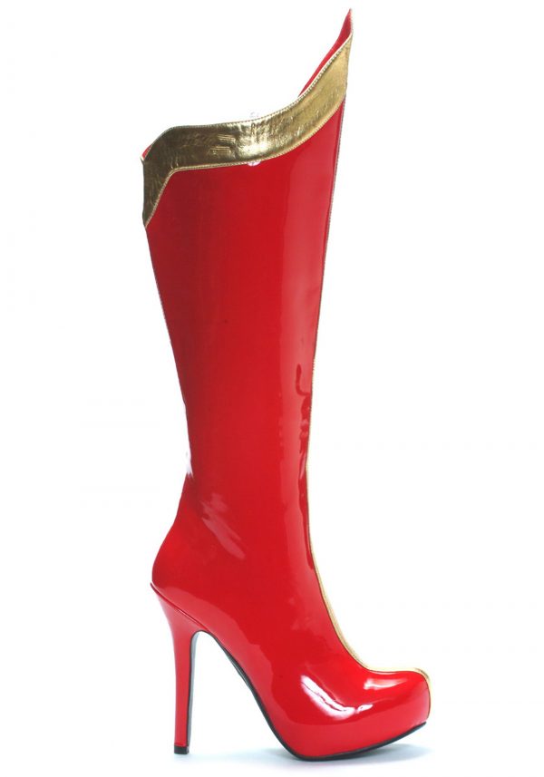Botas super-heróis sexy vermelhas e douradas – Sexy Red and Gold Superhero Boots