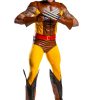 Fantasia Wolverine X Men Luxo com Músculo Adulto Novo – X-Men Adult Wolverine Brown Costume