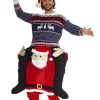 Fantasia de Papai Noel Sobreposto adulto -Santa Piggyback Adult Costume