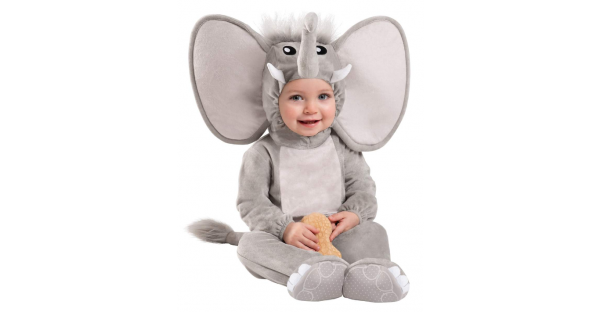 Fantasia de elefante de bebê – Baby Faux Fur Lil’ Elephant Costume