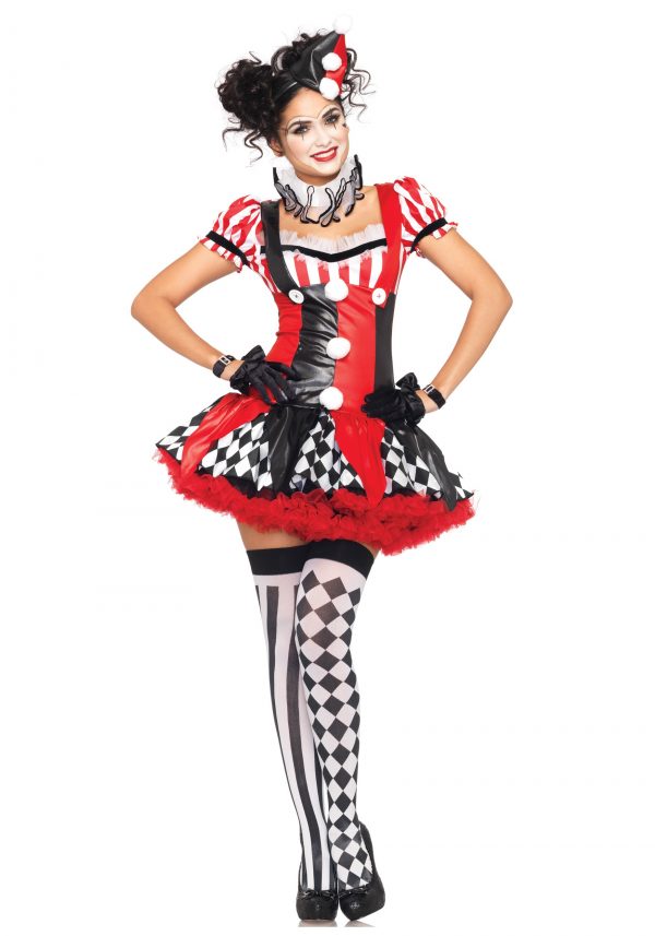 Fantasia de palhaço arlequim impertinente – Naughty Harlequin Clown Costume